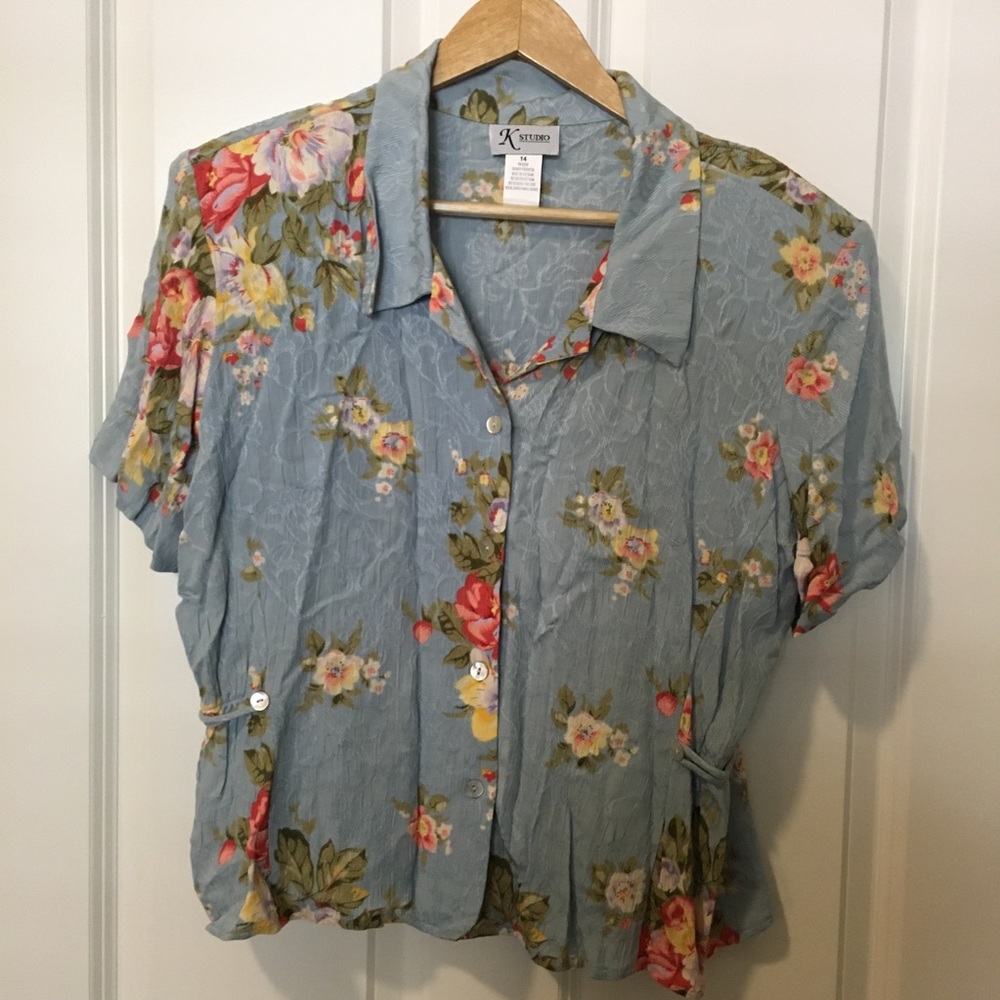 Blue Buttoned Blouse